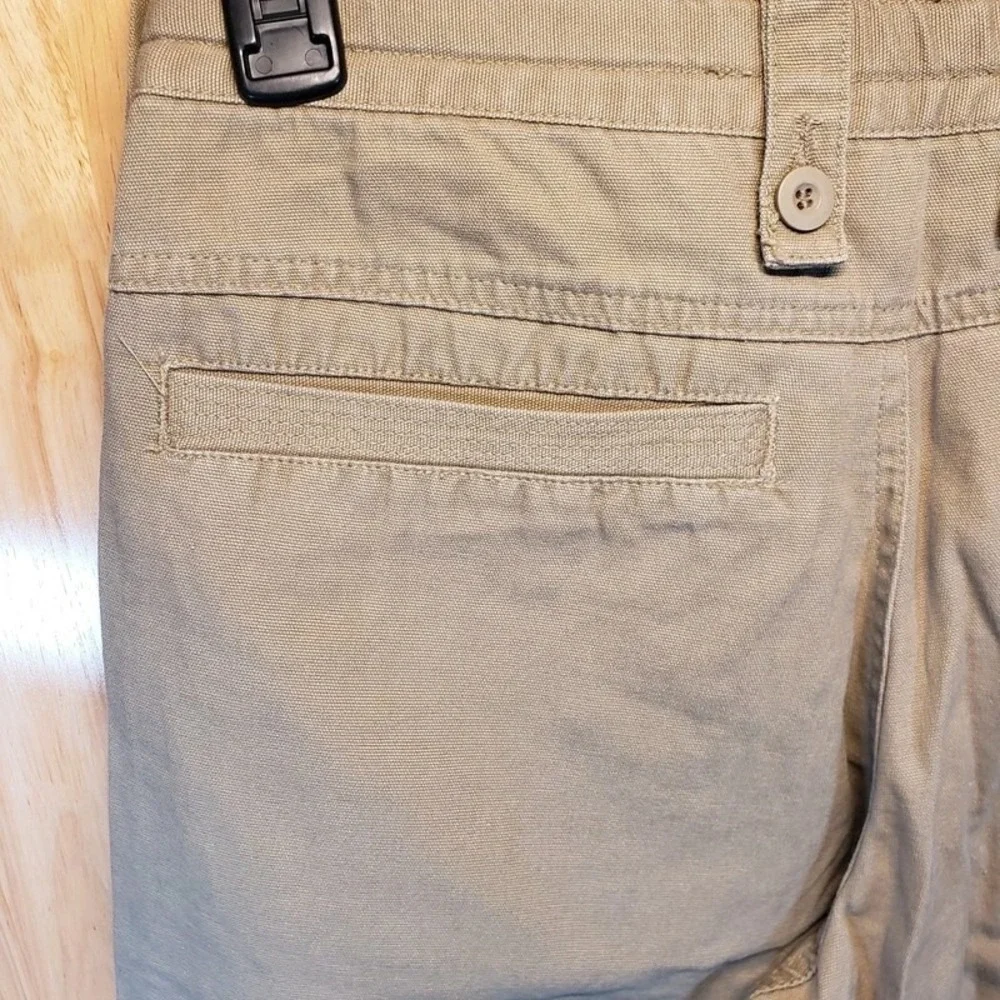 Lee Dungarees Mens Khaki Carpenter Shorts Heavy Cotton Twill Relaxed Fit NWT 29